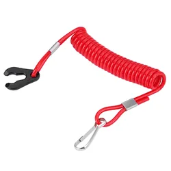 Universal Boat Engine Emergency Kill Switch Safety Lanyard Rope (Red)