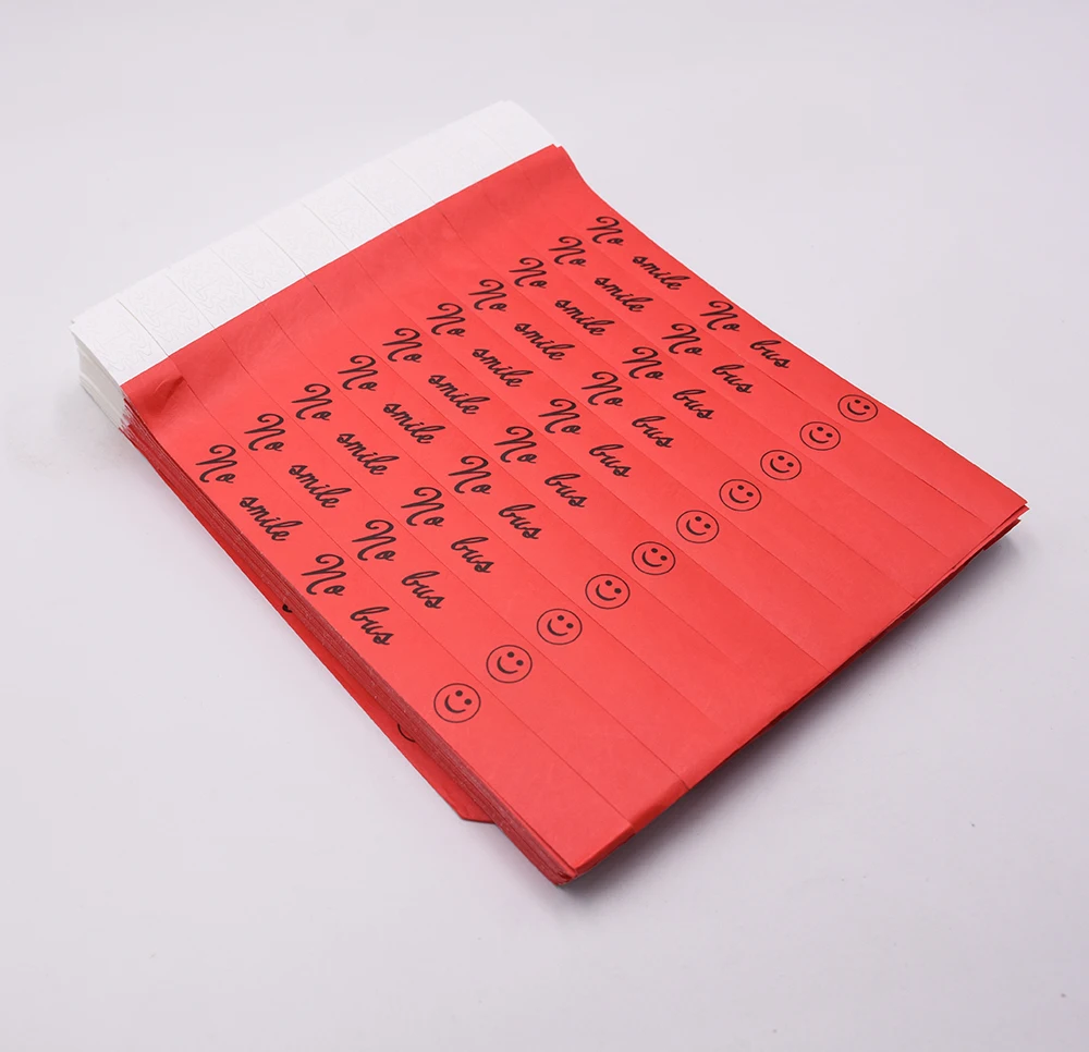 50-400pcs Disposable bracelet wrist strap tyvek customized copywriting logo holiday activities