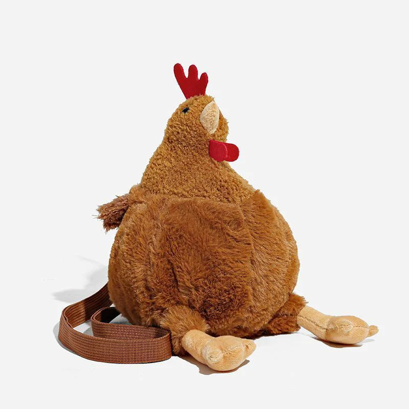 Summer Funny Rooster Crossbody Bag Women New Plush Hen Shoulder Bag Unusual Cool Small Backpack