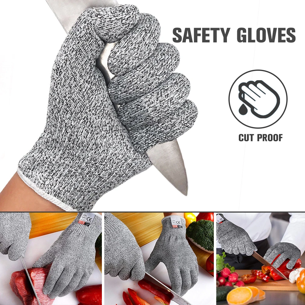 

1Pair Anti Cut Gloves 5 Level Protect Safety Work Gloves Kitchen Cut Proof Stab Resistant Gloves Outdoor Fishing Hunting Gloves