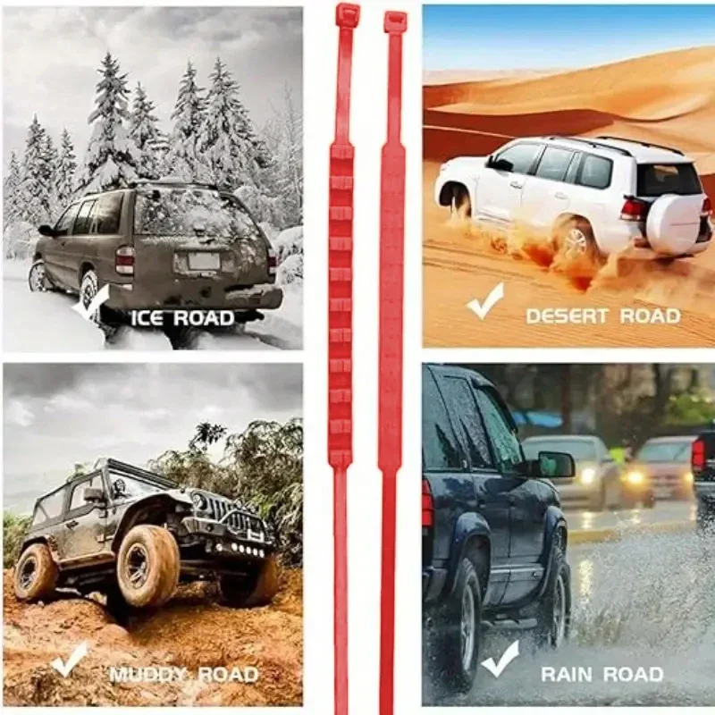 AAZRZRZ Universal Nylon Material Super Grip Snow Tire Chain, Tire Chain, SUV Truck Snow Chain (12pcs)