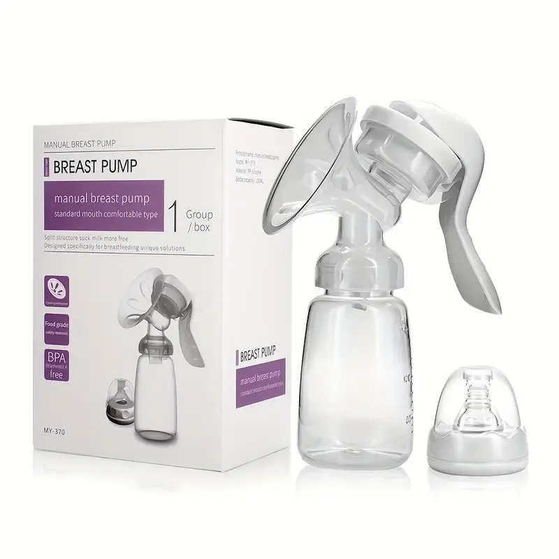1PCS Painless & Portable Manual Breast Pump - High Suction, Chemical-Free Milk Collector for Postpartum Moms, Milking Machine