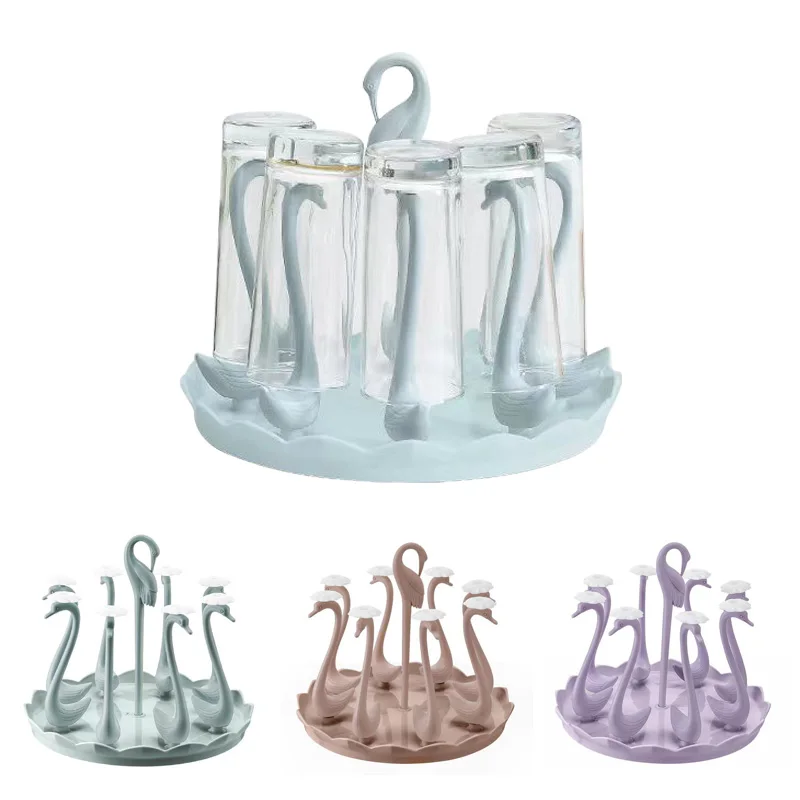 1pc Cup Storage Rack Swan Shape Hand-held Desktop Water Cup Holder ...