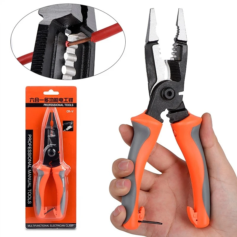 

QHTITEC Universal Diagonal Pliers Needle Nose Pliers Stripper Electrician Wire Cutters Multifunctional Nippers Hardware Tools