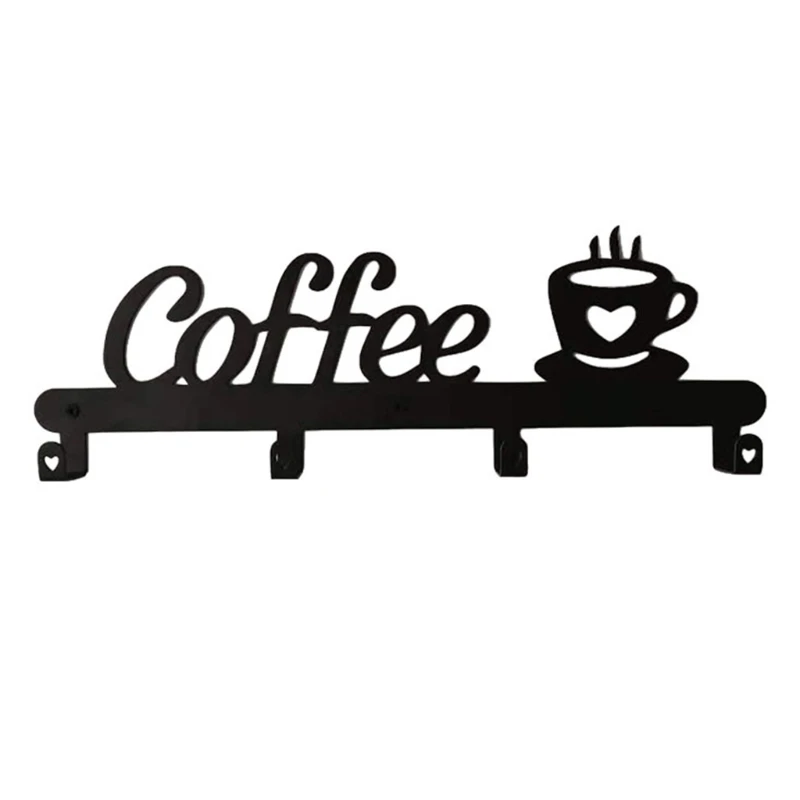 

Artistic Coffee Mug Holder Wall Mounted Coffee Cup Rack Holds 4 Cups Hanging Rack for Home Kitchen Bar Display 45BE
