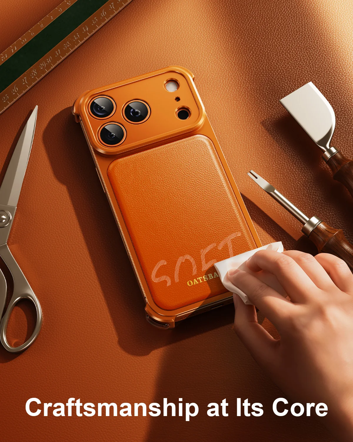 Eary for iphone 17 16 Pro Max Leather Case for Magsafe Wireless Charging Aluminum Metal Military-Grade Protection 17 Phone Case