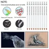 White Charcoal Pencils for Drawing, Professional 10 Pieces White Colored Pencils for Sketching, Shading, Blending, White 5