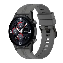 Premium 22mm Silicone Watchband - Universal Smartwatch Accessory Strap for Honor Watch GS3 (Deep gray)