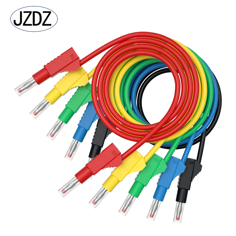 JZDZ 5pcs Multi-meter Test Leads 100cm Cable Wire Line  4mm Security Banana Plug  Electrical Test Tool DIY J.70022 jzdz multi meter test lead probe needle pen 4 mm female banana plug electrical tools j 30032