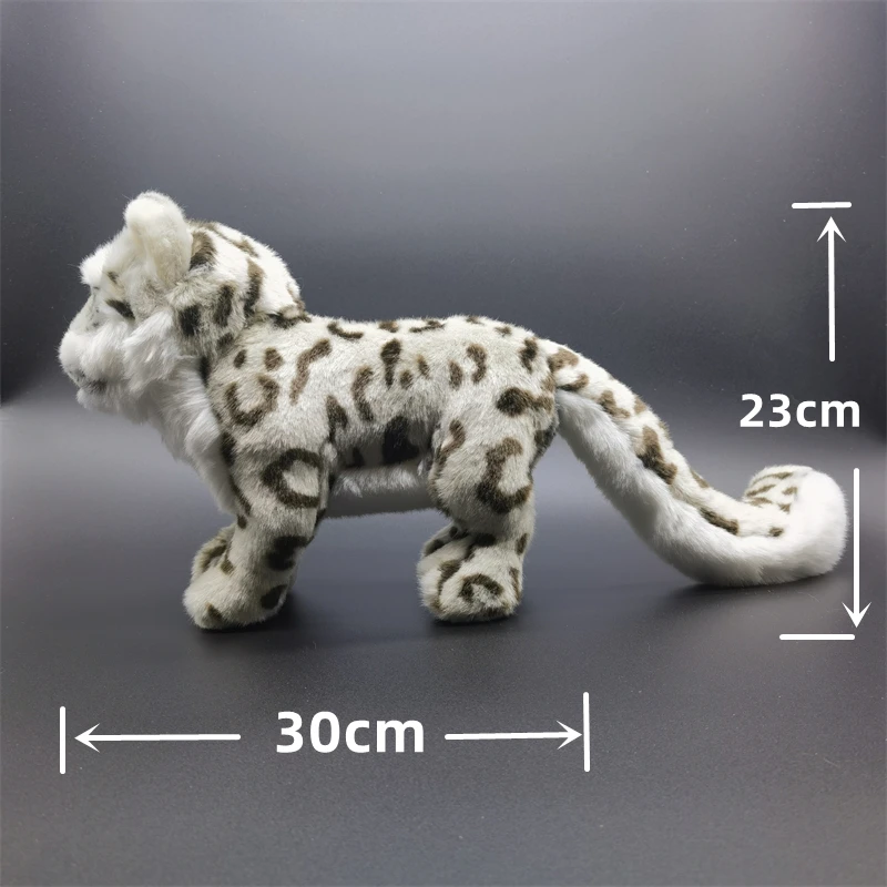Snow Leopard Plush Toy High Fidelity Cute Snow Panther Plushie Lifelike Animals Simulation Stuffed Doll Kawai Toy Gifts For Kids 3