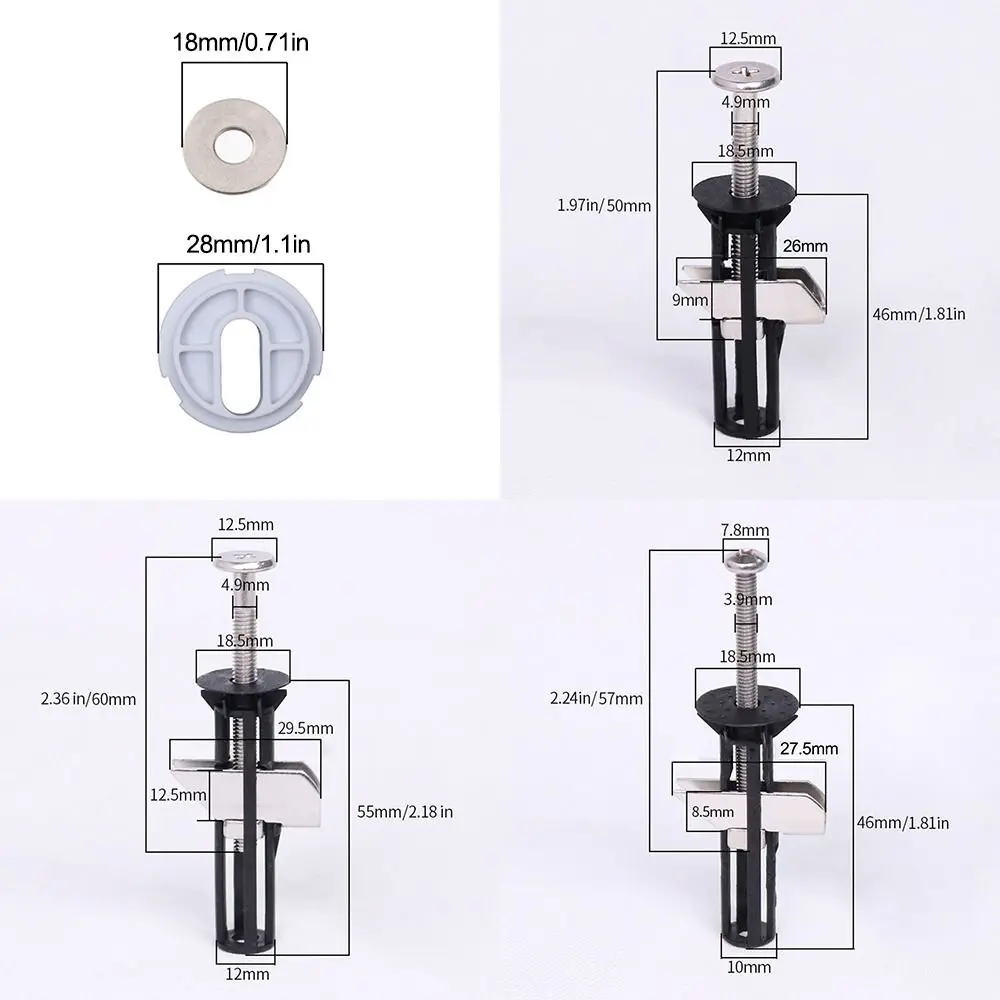 2Pcs Heavy Duty Toilet Seat Fastener Bolt Kit Universal Toilet Seat Bolts Stainless Steel Toilet Seat Screws Replacement Kit