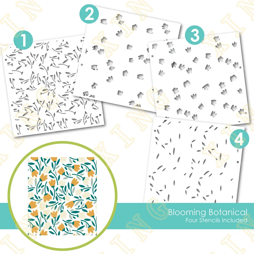 

Newest Blooming Botanical Layering Stencils Painting DIY Scrapbook Coloring Embossing Paper Card Album Craft Decorative Template