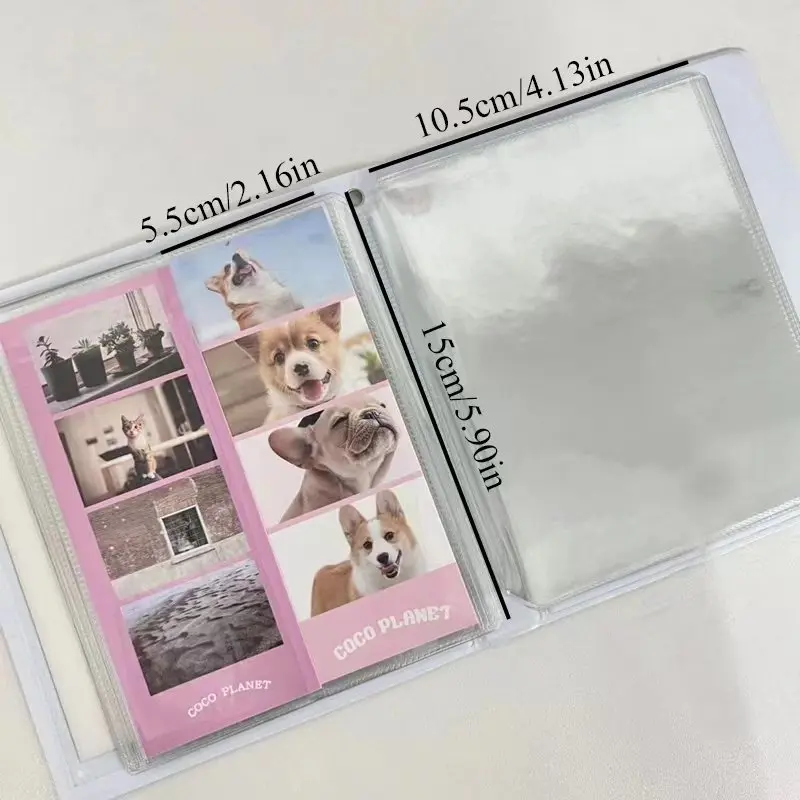 Korean Ins Cute 5.7x6.69inch 4 Grid Idol Card Photo Album Large Capacity Sticker Card Film Album Storage Book School Stationery 5