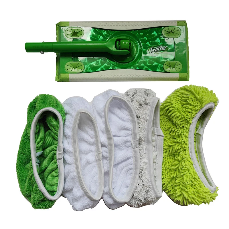 Microfiber Mop Pad Thickened Elastic Band Flat Cleaning Cloth Replacement For Bathroom