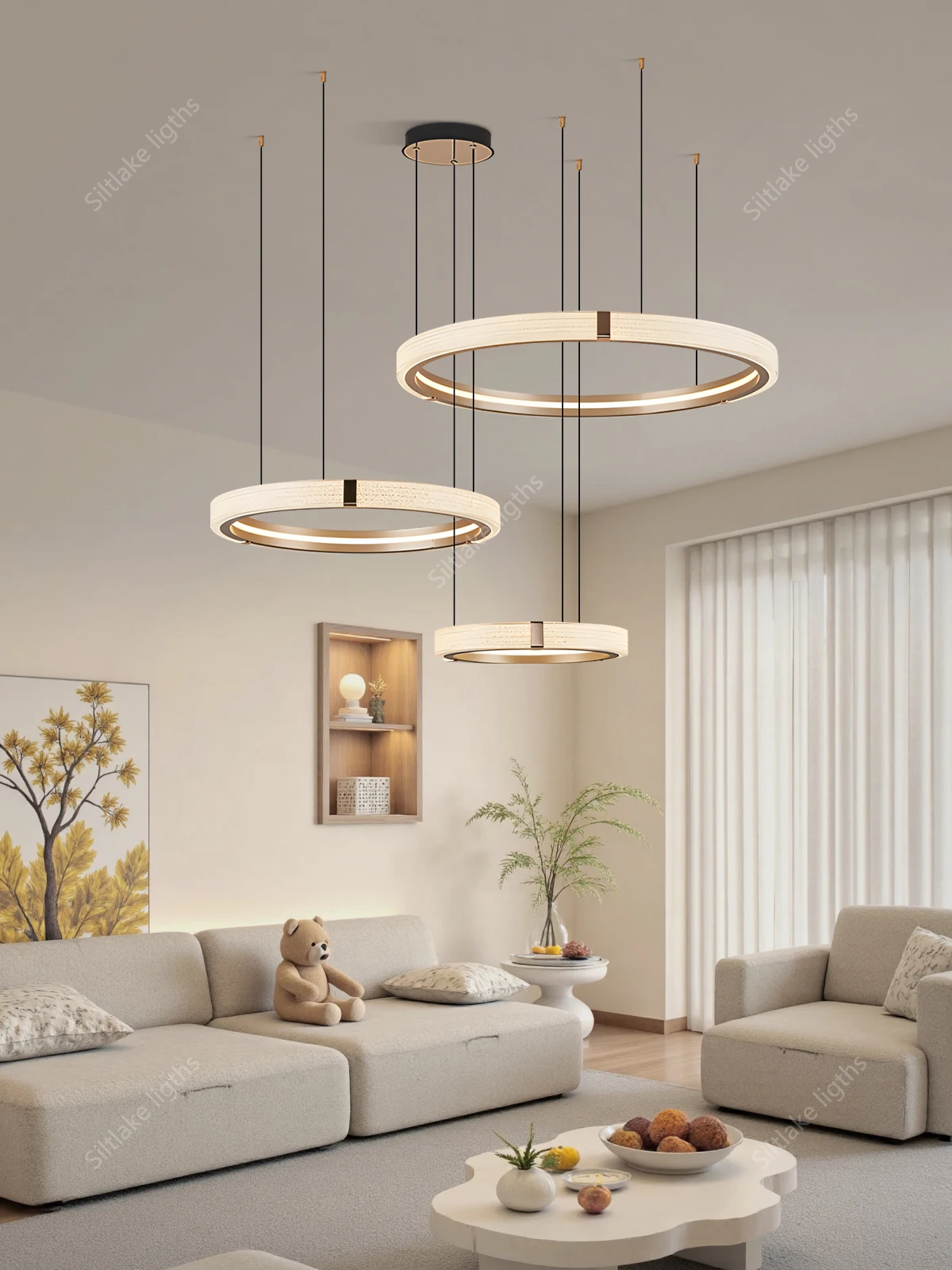 Modern design creative round simple chandelier ring Lights suitable for living room bedroom restaurant home round Pendant Lights 2