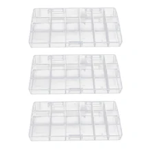 

3Pcs Practical Classify Nail Box Nail Pieces Storage Case Transparent Nail Box