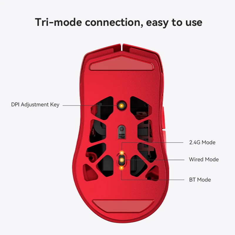 AJAZZ/M259 Wireless Mouse, Magnesium Aluminum Alloy, Gaming, Gaming, Bluetooth, Three-mode Office, Lightweight Hollow