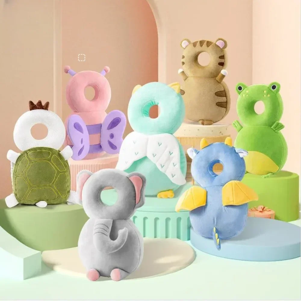 Toddler Baby Head Protector Pillow Anti-Fall Safety Cushion Soft Plush Breathable Pad Cartoon Design for Infant Learning To Walk