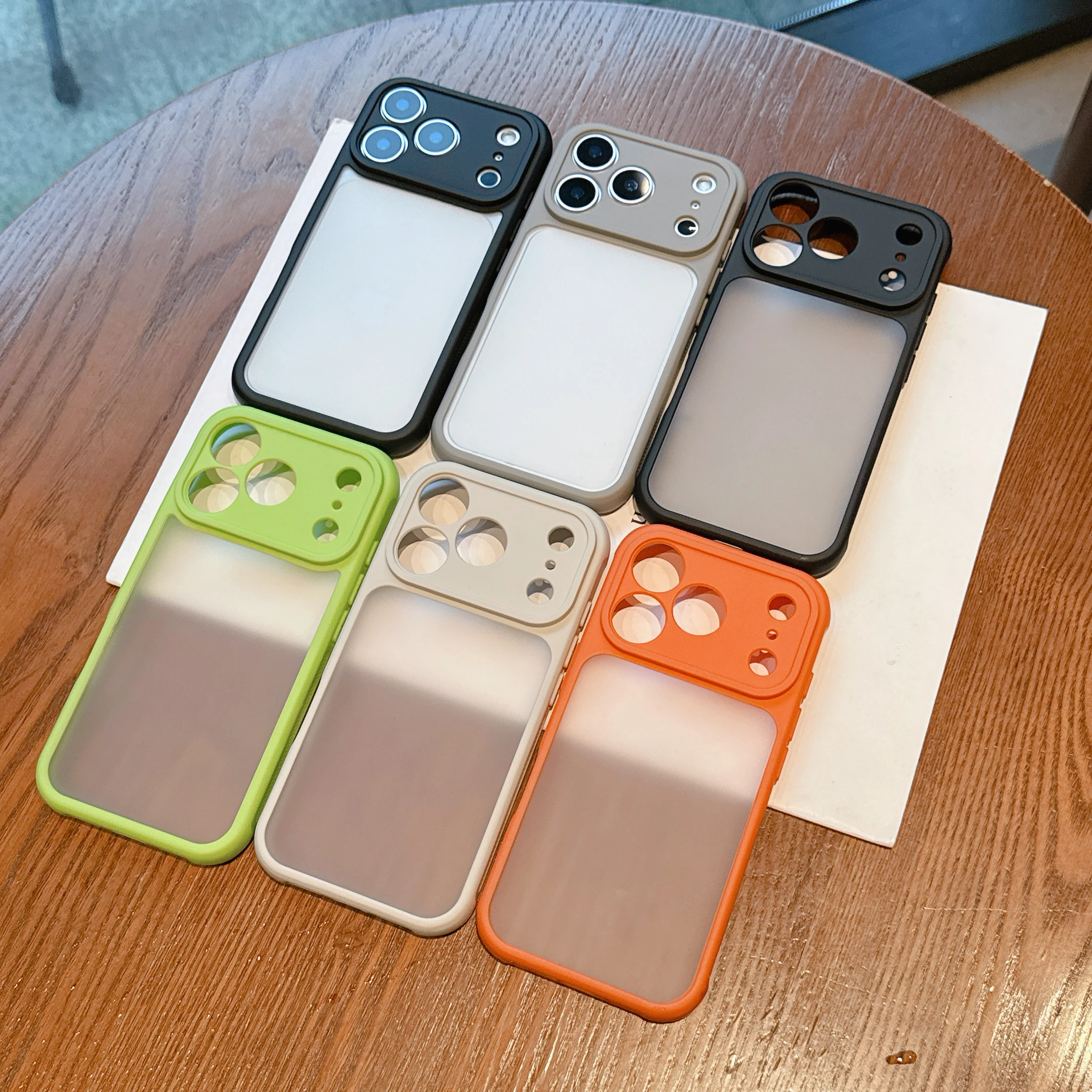 Luxury Transparent Orange Shield Phone Case with Lens Protection & Shockproof Cover