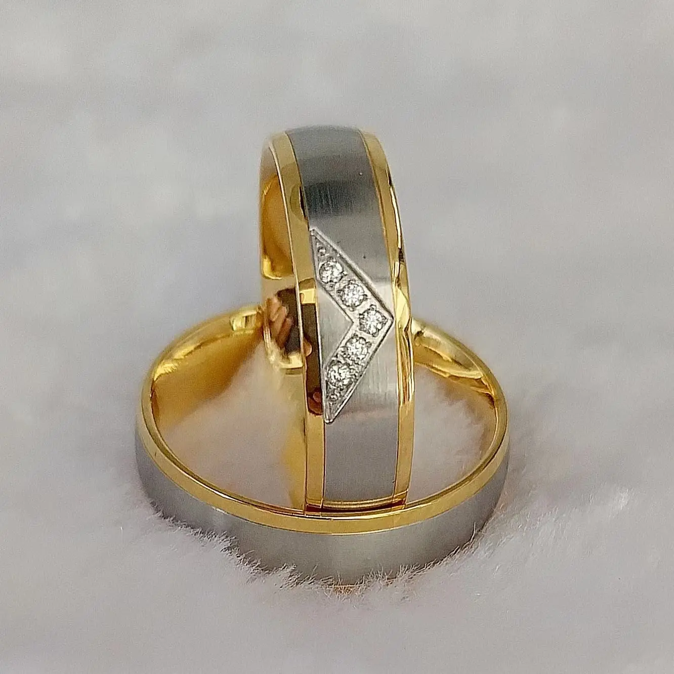 

High Quality Wedding Rings Gold 18k Plated Couples Designer Western Lover's Titanium Stainless Steel Fashion Jewelry Finger Ring