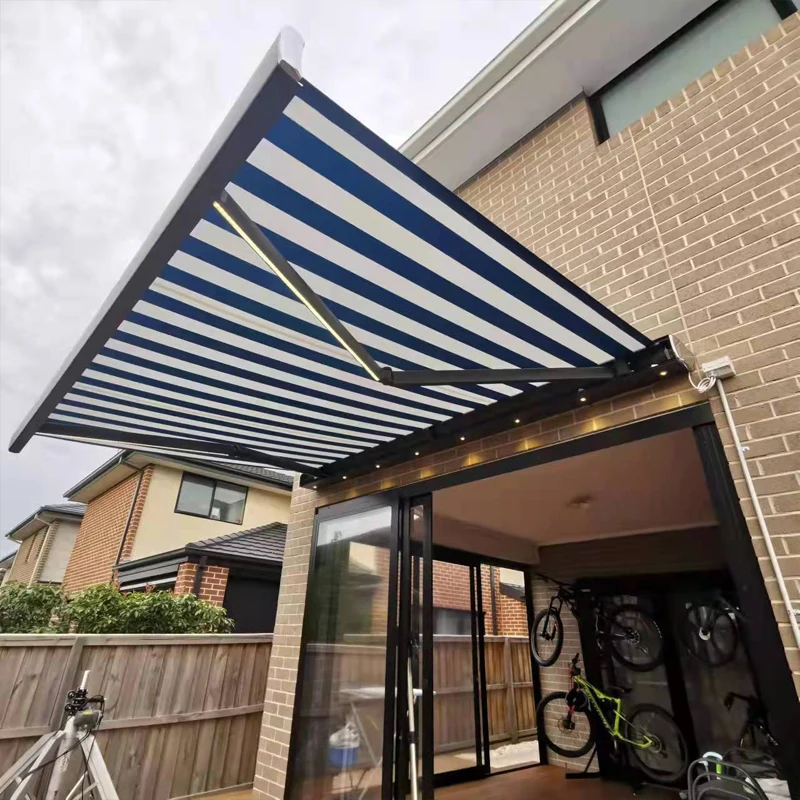China Manufacturer Patio Residential Commercial Sunshades Rainproof Retractable Full Cassette Awning