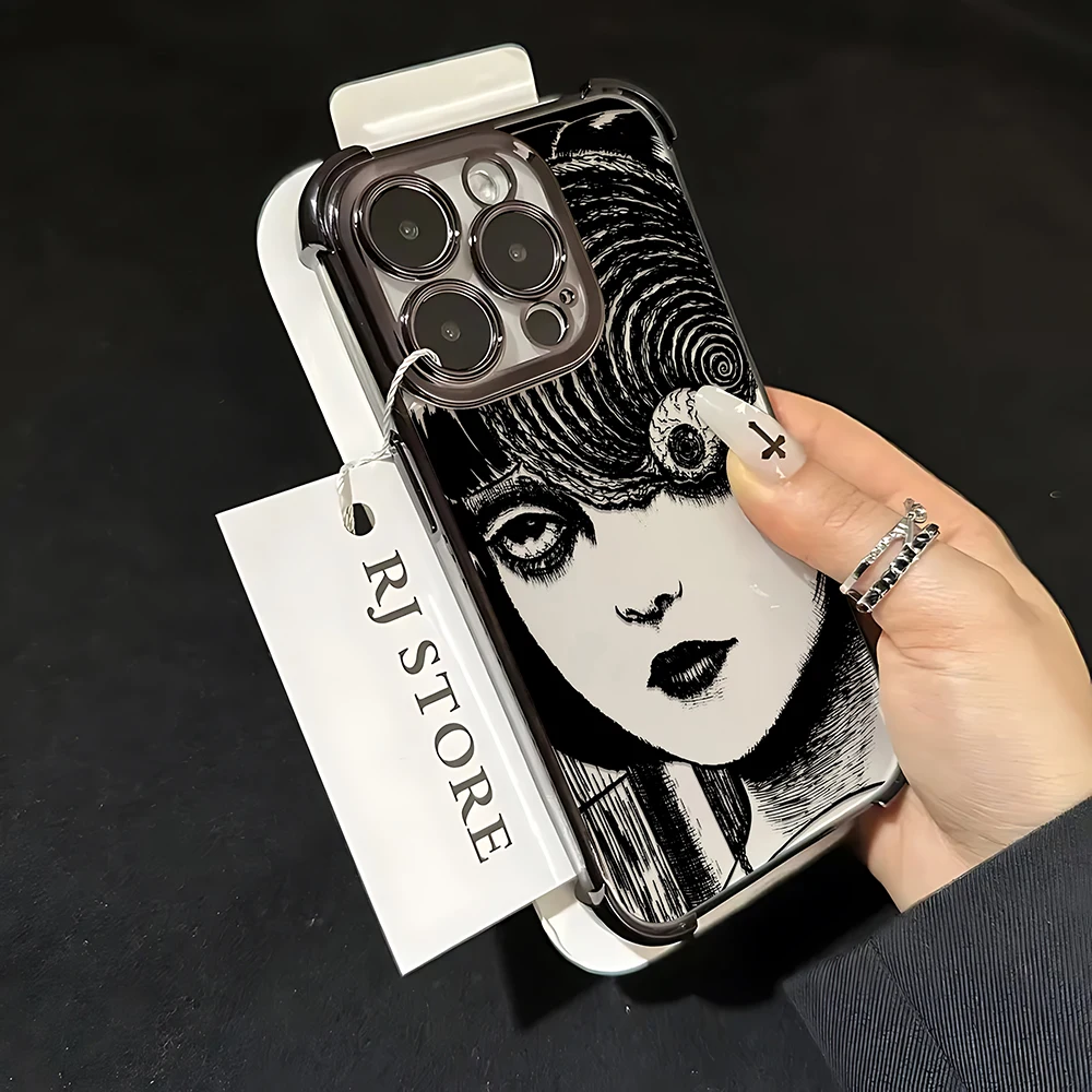 Junji Ito Horror Art Plating Case - Premium Anti-Fall Airbag Back Cover