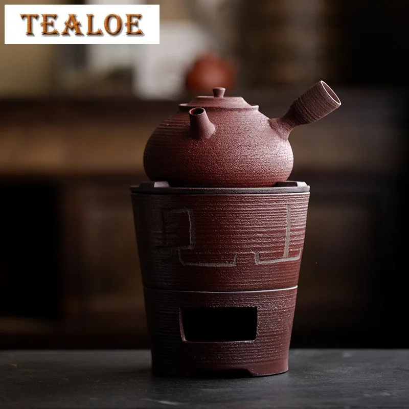 Retro Coarse Pottery Carbon Stove Set Japanese Clay Furnace For Boiling Water Kettle Charcoal Fire Warmer Tea Stove Tea Ceremony