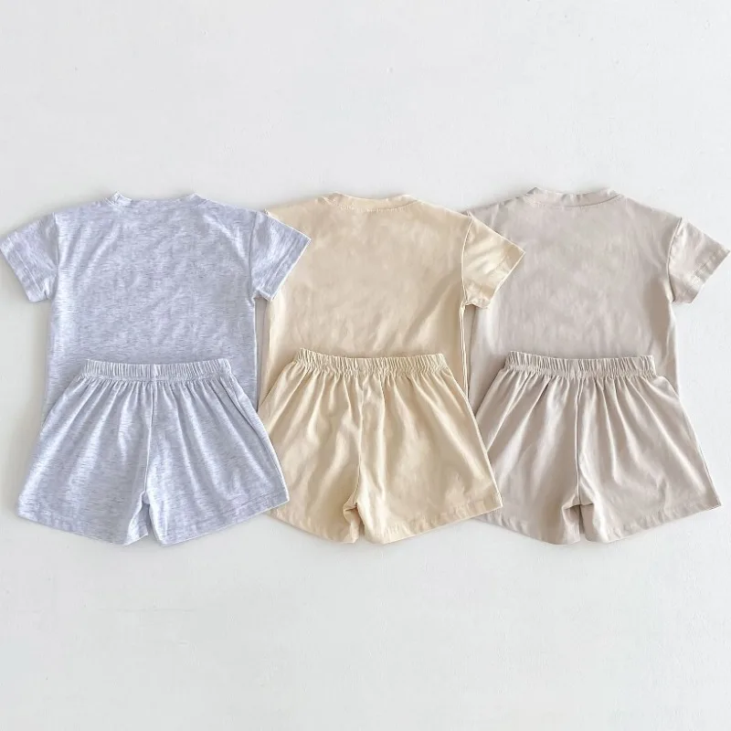 Kids Summer Tracksuits Letter Print 2Pcs Baby Boy and Girl Clothing Suits Short Sleeve T-shirt + Shorts Children Cotton Outfits kids clothing set girls clothing set kids sports suit boys clothing set children sports suit boys tracksuits suit boys tracksuits