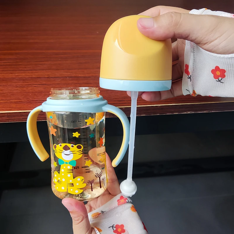 Baby Bottle Newborn Wide Caliber Anti-flatulence Silicone Bottle with Handle Baby Supplies Kids Milk Food Feeding Tools milk bottle,feeding bottle
