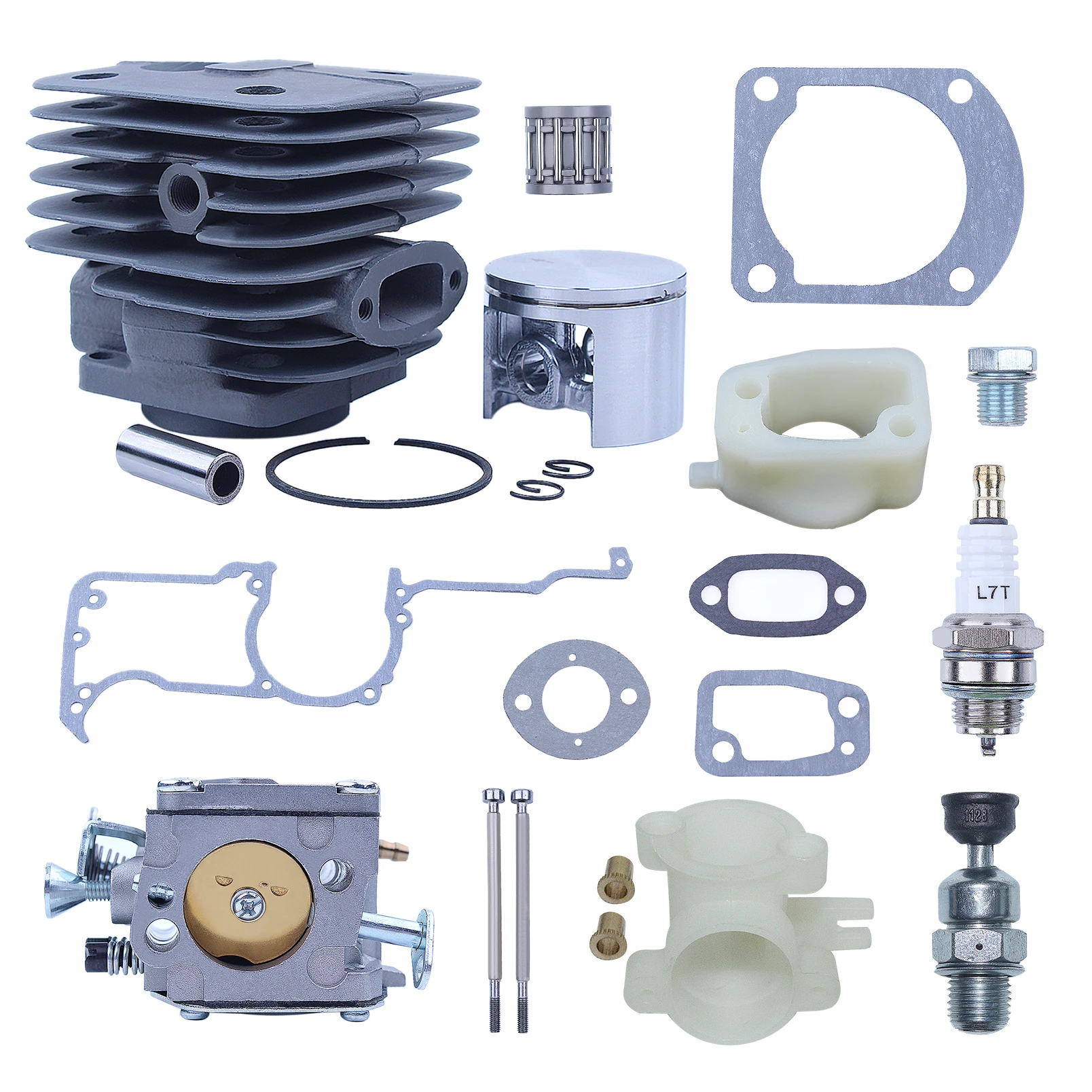 52mm Big Bore Cylinder Piston Carburetor Overhaul Kit For Husqvarna 266XP 266 266SE XP SE 61 Parts Chainsaw Intake Manifold 3