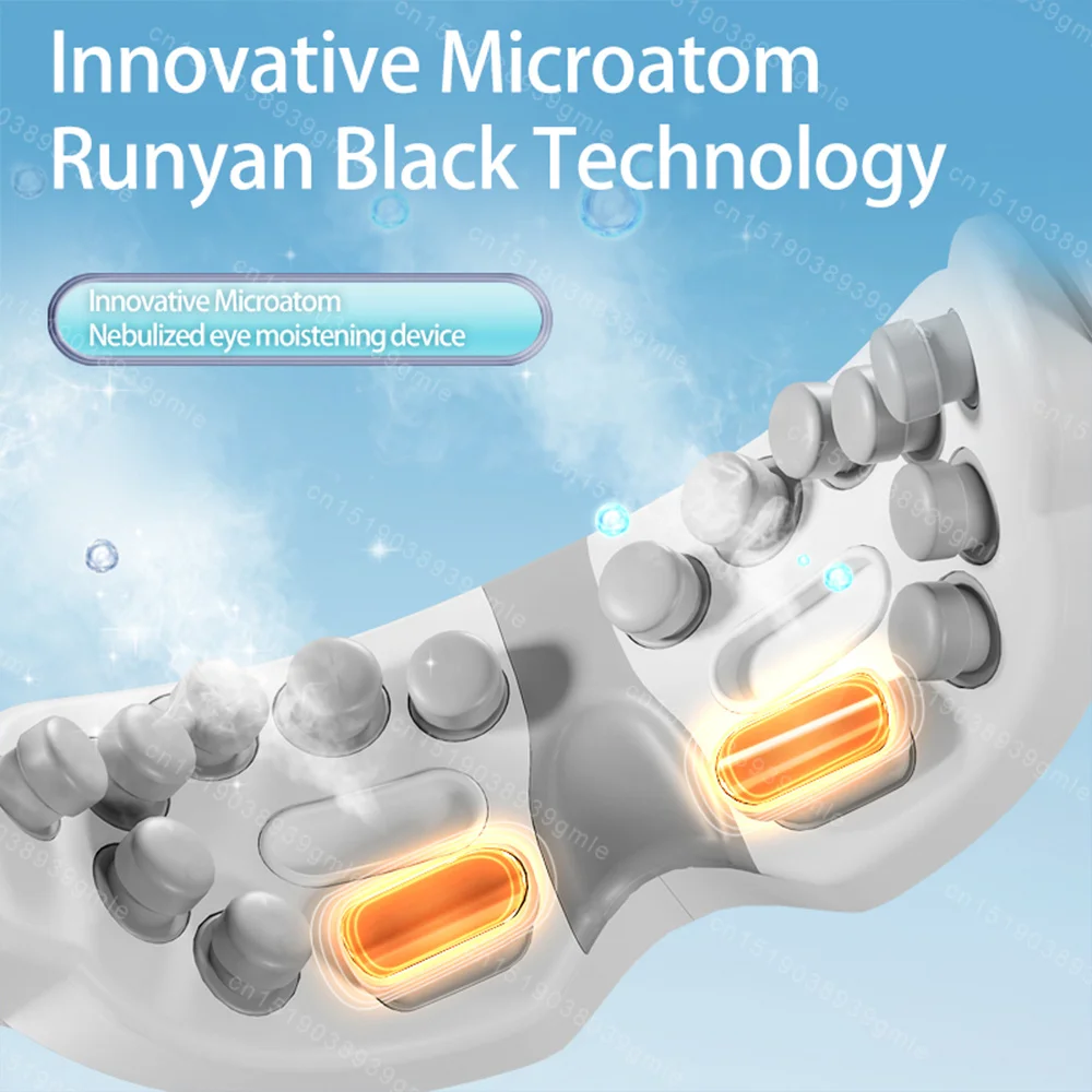 Steam Eye Massager Warm Spa Eye Steamer Acupressure Therapy Kneading Massage Eyes Bluetooth Relieve Eye Fatigue Massage Relax