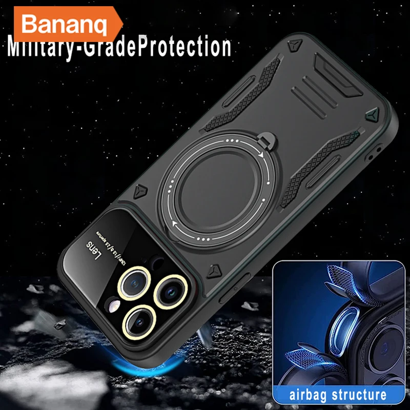 Bananq Magnetic Ring Stand Case For Motorola G84 G60 G53 G32 G22 4G G14 G13 E22 E22i E20 E13 Wireless Charging Phone_voghion.com