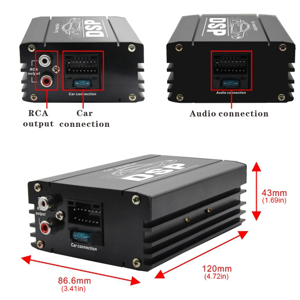4x50W Car DSP Digital Audio Processor 4 In 6 Out DSP Car Power Amplifier Car DSP Amplifier for Cars