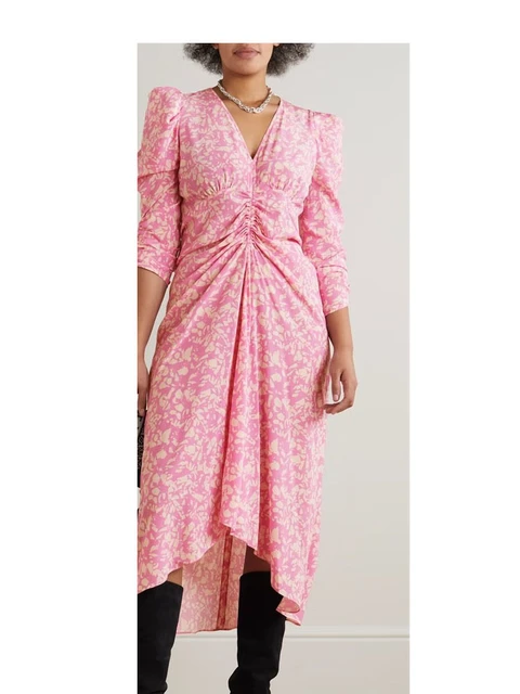 Women Dresses 2023 New Fashion Print Silk Midi Dress - AliExpress