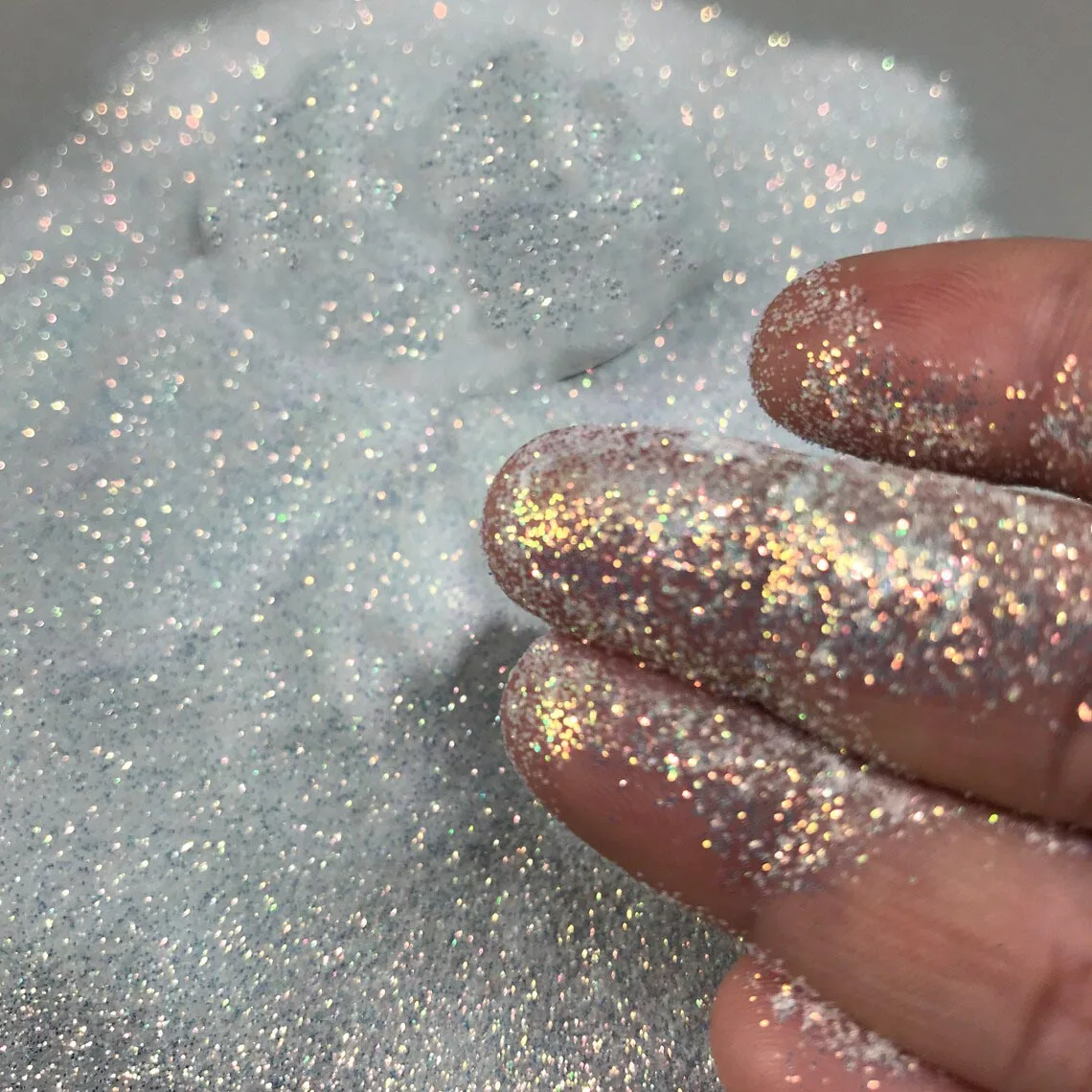 Nail glitter 50g white iridescent opalescent ultra fine glitter dust holographic ultra-iridescent glitter