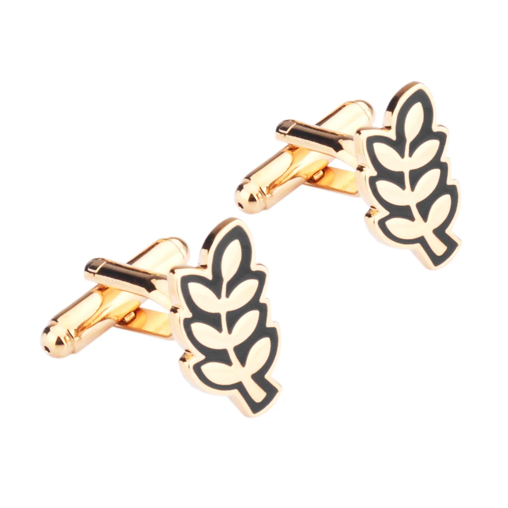 

NVT Ear Of Wheat Cufflinks For Mens High Quality Gold Color Cuff links Wedding Best Man Gift Accessories Free Engraving Name