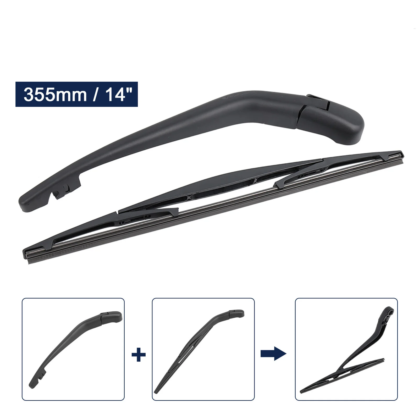 355mm 14" Rear Window Windshield Wiper Blade Arm Set for 09-14 Honda Fit Jazz MK2  Car  Back Wiper Blade Arm 2