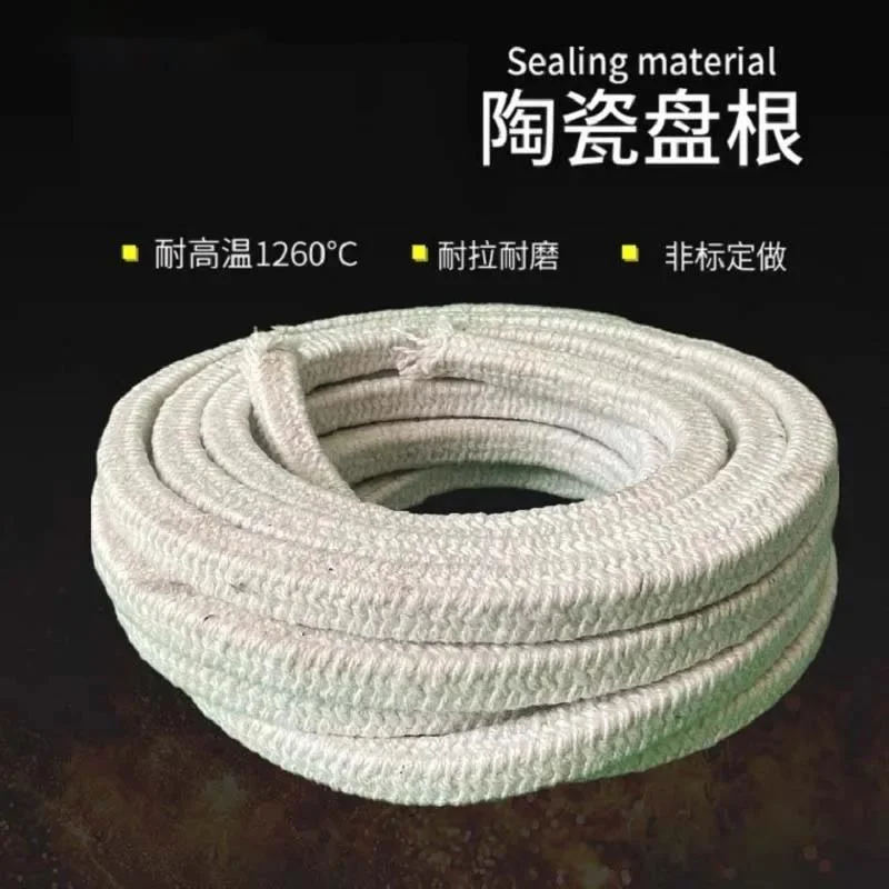 

18x18mm High Temperature Resistant Corrosion Resistant Wear Ceramic Fiber Braided Rope Sealing Strip For Furnace Door