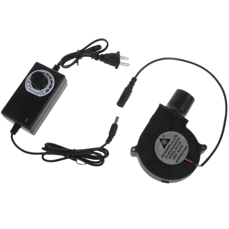 

X37E US Plug BBQ Air Blower Portable BBQ Fan Air Blower Handheld Barbecue Air Fan 12V