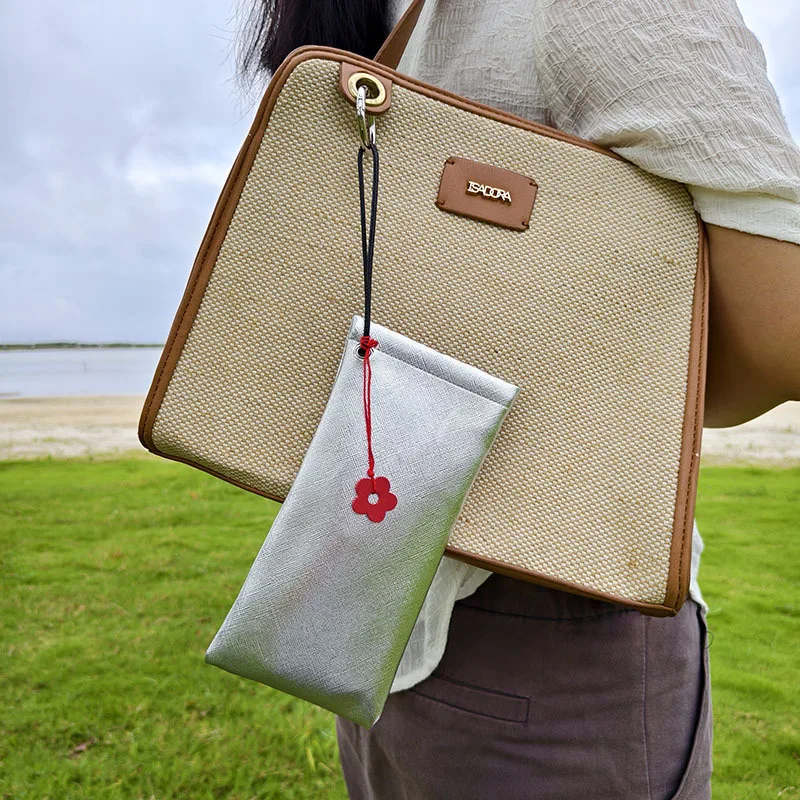 Men Women's Eyeglass Case Soft Leather Glasses Storage Bag Portable Hangable Pocket Cases Slim Travel Pouch For Sunglasses