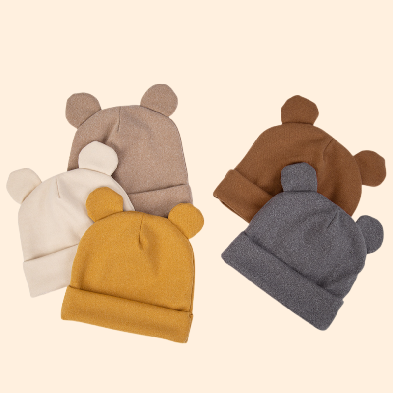 Cute Bear Ear Baby Turban Hats Autumn Winter Newboorn Boys Girls Faux Cashmere Caps Beanies Infant Bonnets Kids Warm Headwraps