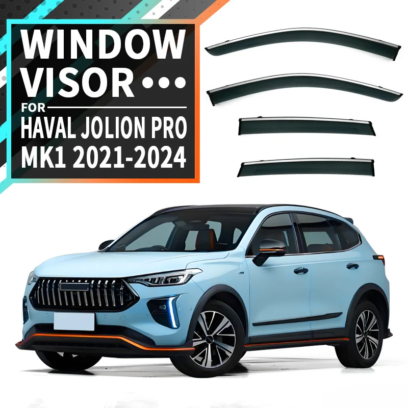 Fit For Great Wall HAVAL Jolion and Pro MK1 Window Visor Awnings Shelters Sun Rain Mirror Eyebrow Wind Deflector