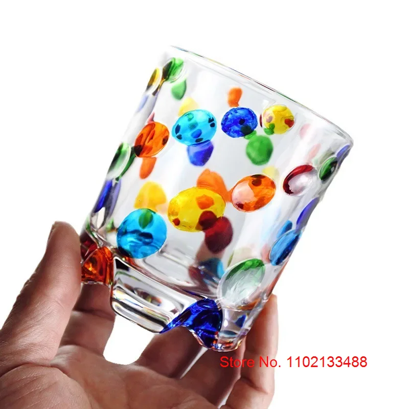 Colorful Rotating Whiskey Glass Germany Design Crystal Wine Glass Relieve Stress Ripple Brandy Tumbler Whisky Enjoy Cup Beer Mug