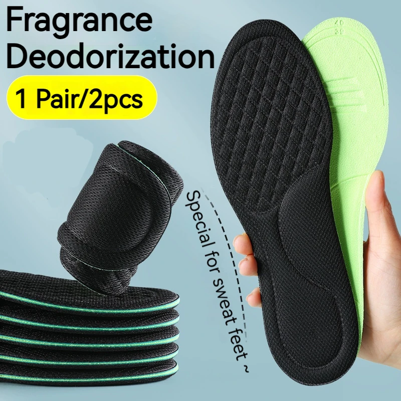 2pcsMemoryFoamOrthopedicInsolesforShoesMenWomenBreathableDeodorantAbsorbSweat