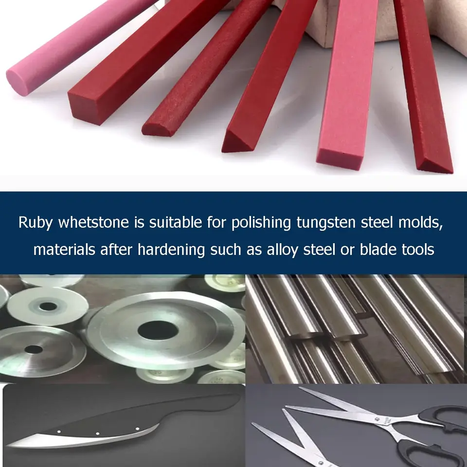 Slijpstenen, 6 STUKS 3000 Grits Ruby Polijstolie Stone Sharpener