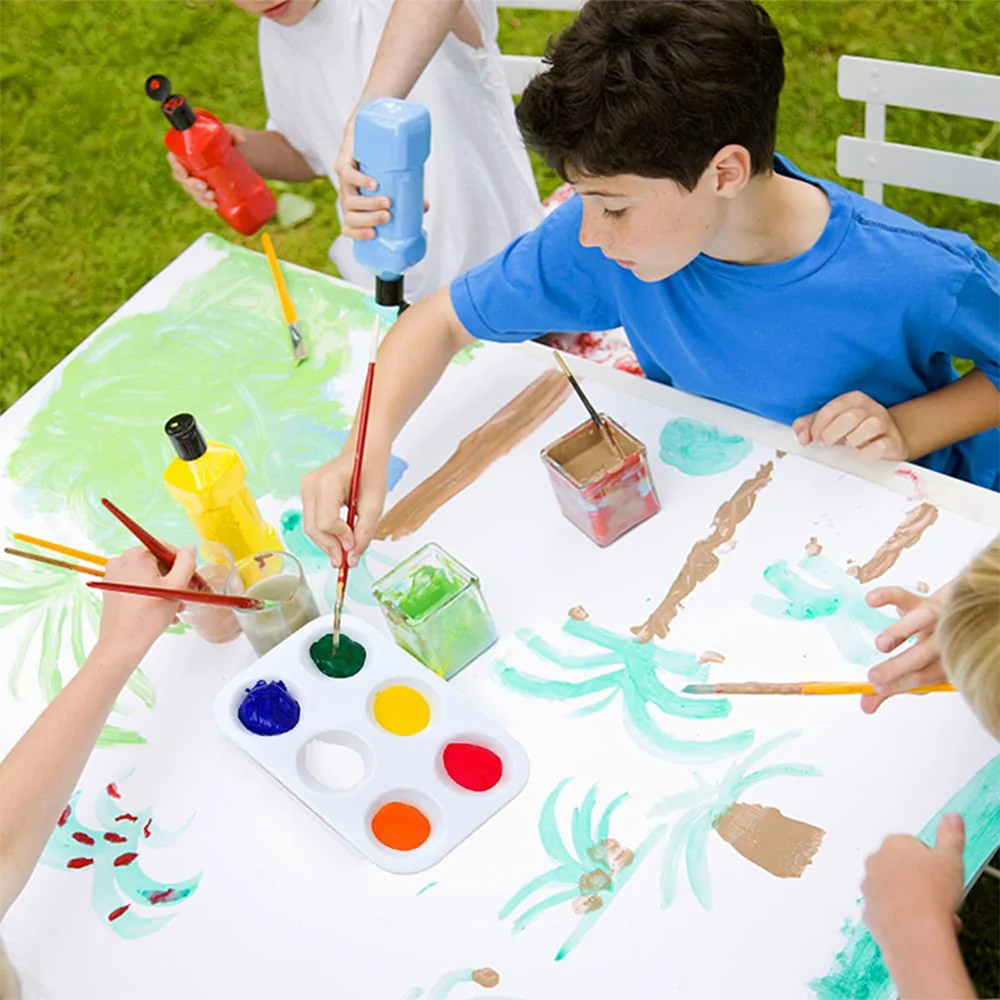 White Plastic Paint Tray Palette Watercolor Ceramic Color Mixing Palette For Painting Party DIY Craft Art Painting Painting Tray 3