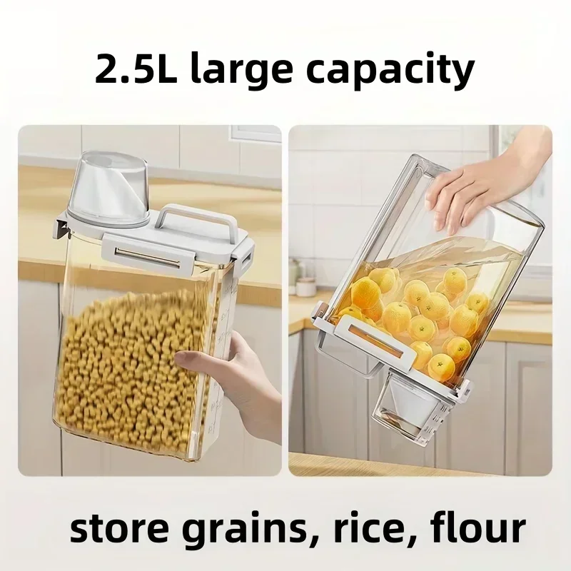 Clear Plastic Storage Jar for Kitchen Grains and Dry Foods