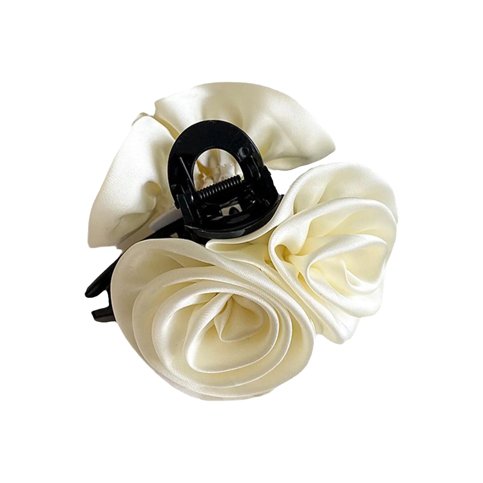 Trendy Blume Haar Klaue Elegante Satin Rose Shark Haar Greifer Für Frauen Mädchen Täglichen Leben Mode Haar Clip Haar Zubehör – Detail 5