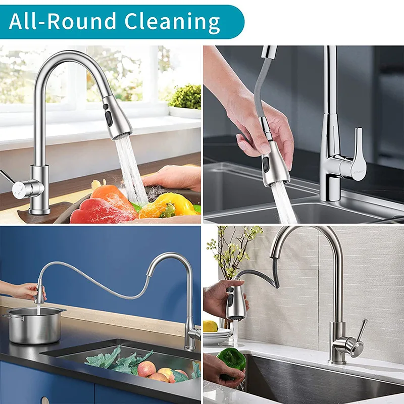 Description Picture 5 of item2 Modes Sink Nozzle G12 Plating Nozzle pull out Faucet Aerator Kitchen Basin Water saving Faucet Filter Replaceable Mixer Spraye