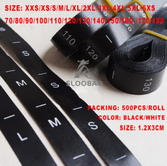 Description Picture 4 of item100pcs/lot FreeShipping Garment WoodenLockMachin Satin Woven Size Labels With Cut And Fold (XS-XXXL) Soft Clothing/Scarf Tags
